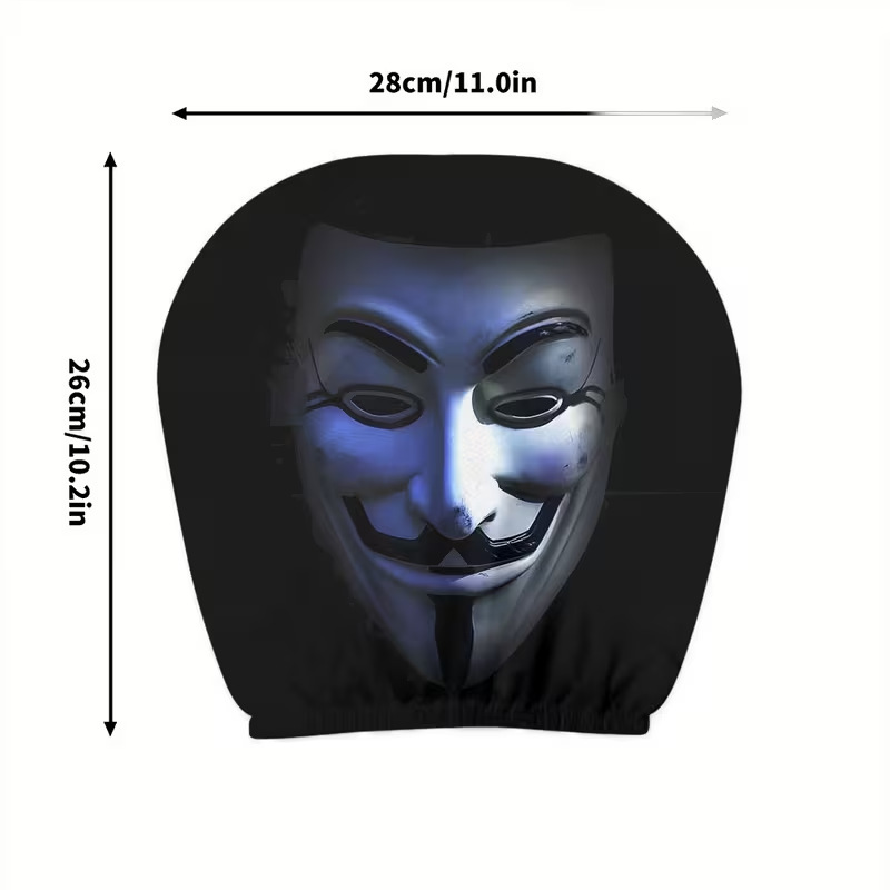 Creepy Demon Face Car Headrest Cover