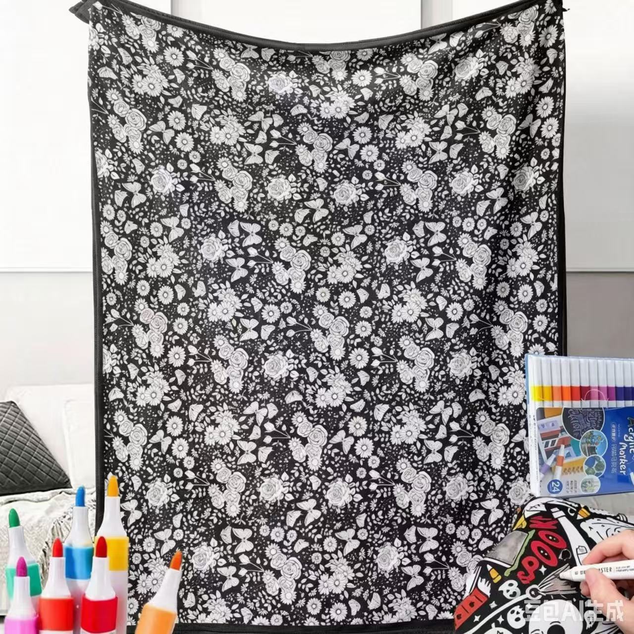 DIY Coloring Blanket With Markers
