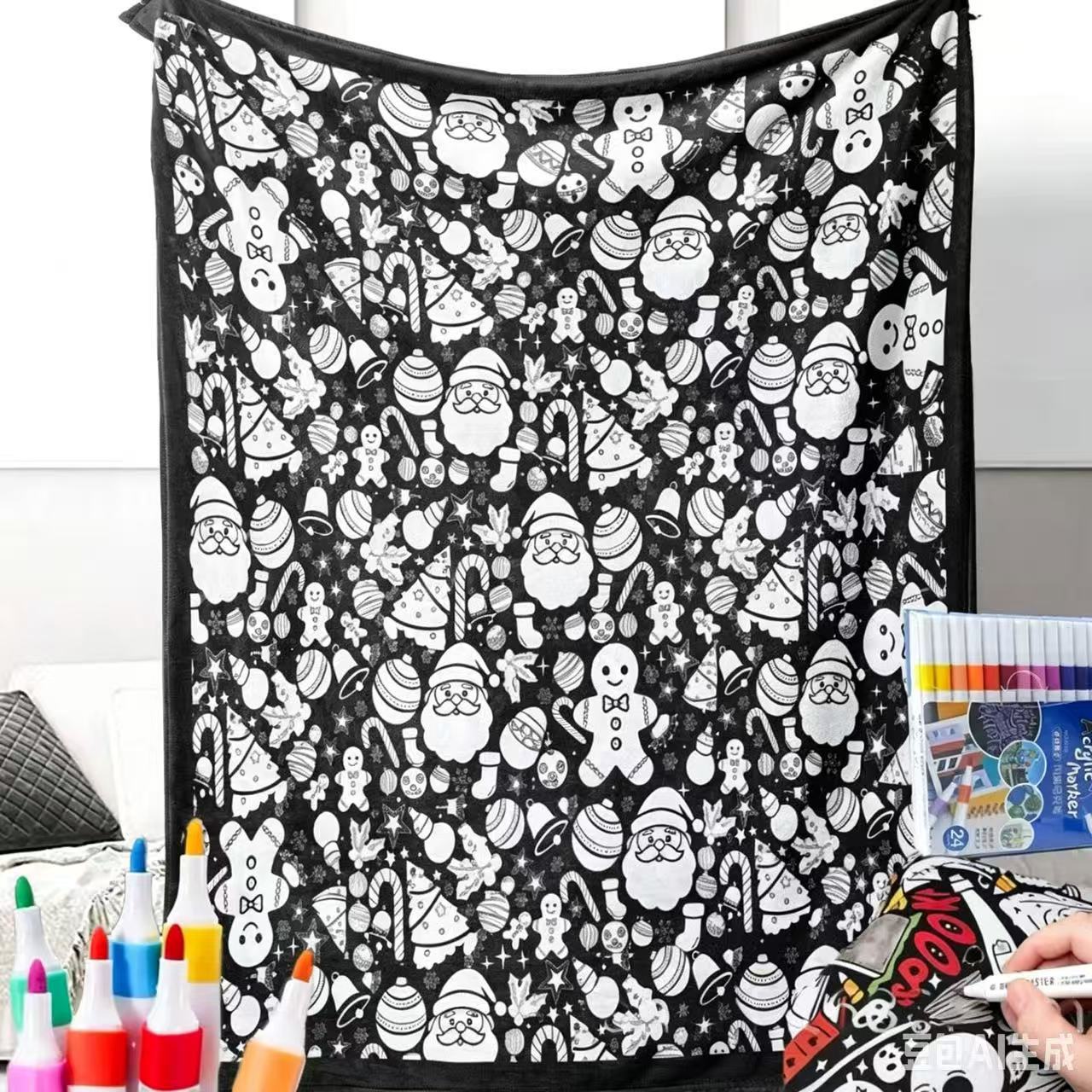 DIY Coloring Blanket With Markers