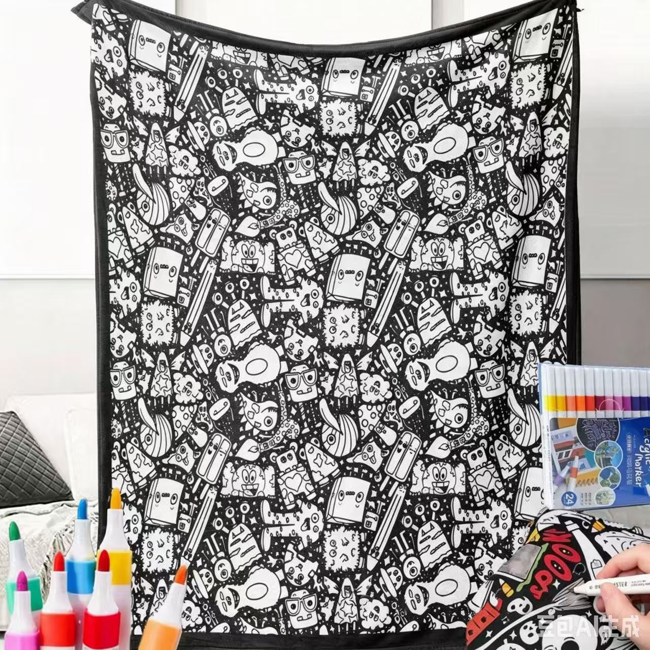DIY Coloring Blanket With Markers