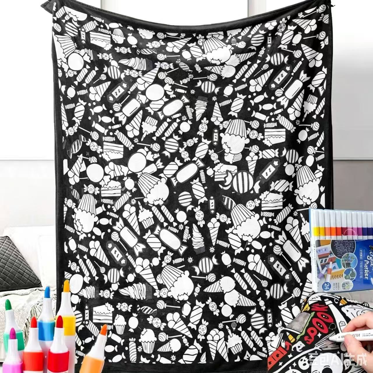 DIY Coloring Blanket With Markers