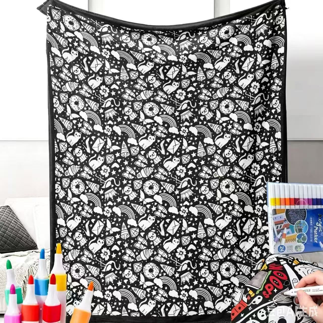 DIY Coloring Blanket With Markers