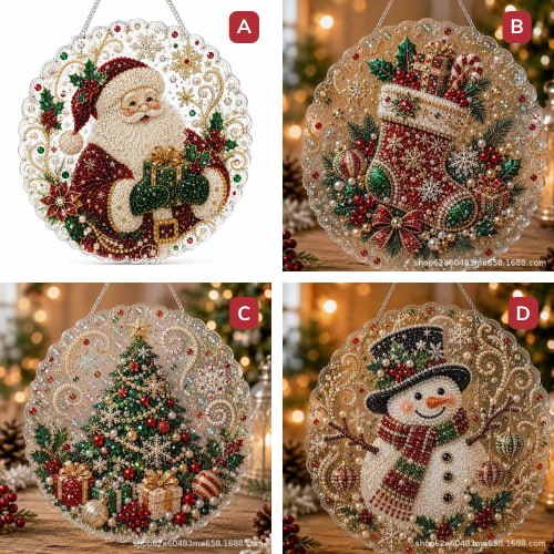 5D Diamond Painting Christmas Ornament