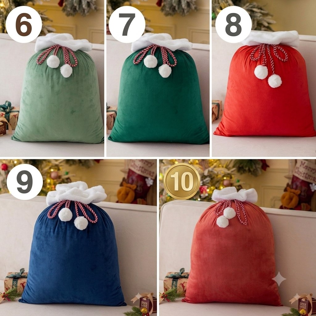 Personalized Christmas Velvet Gift Bag