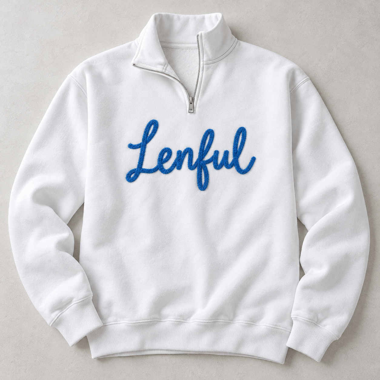 VN Embroidered Yarn Quarter Zip Unisex Sweatshirt