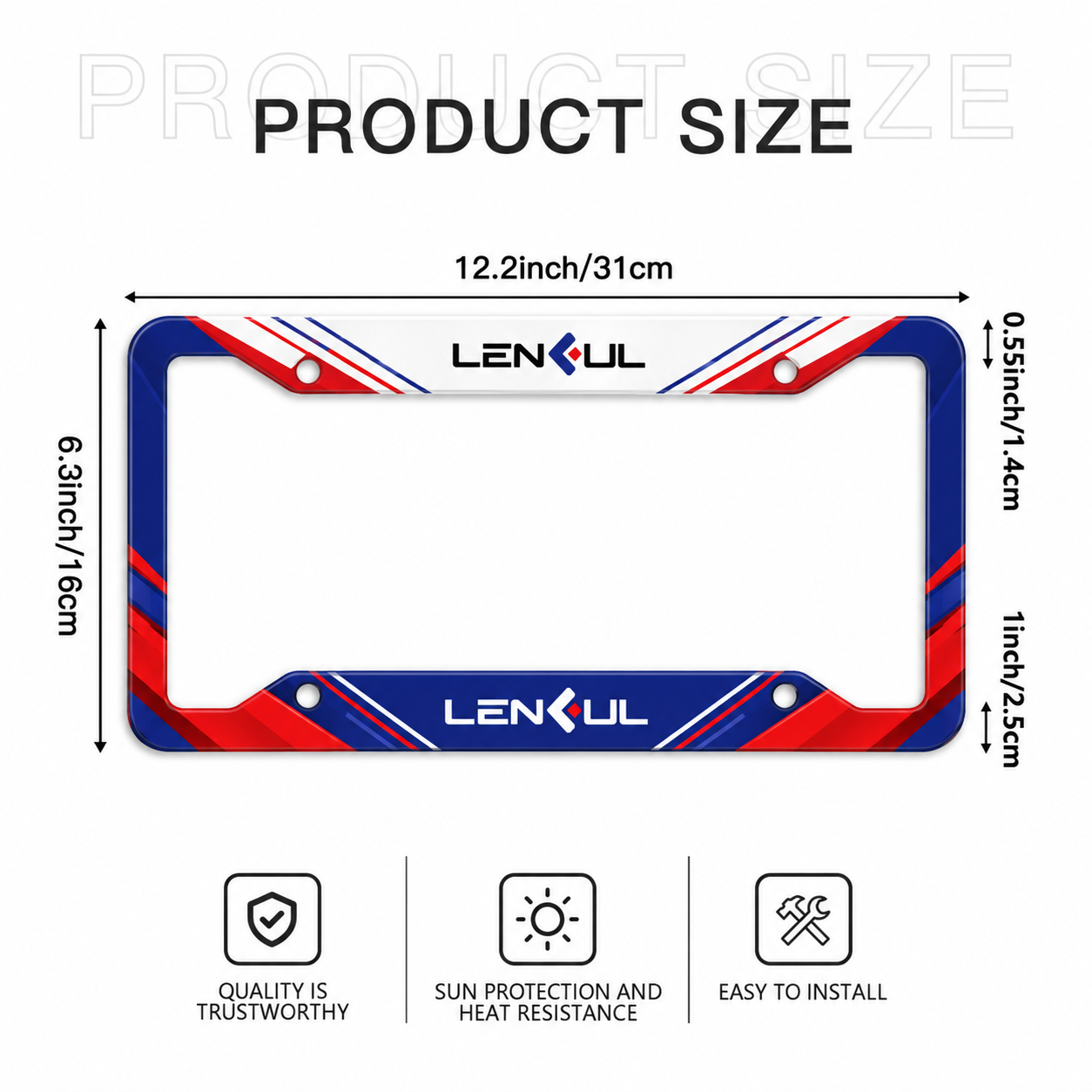 US Four Hole License Plate