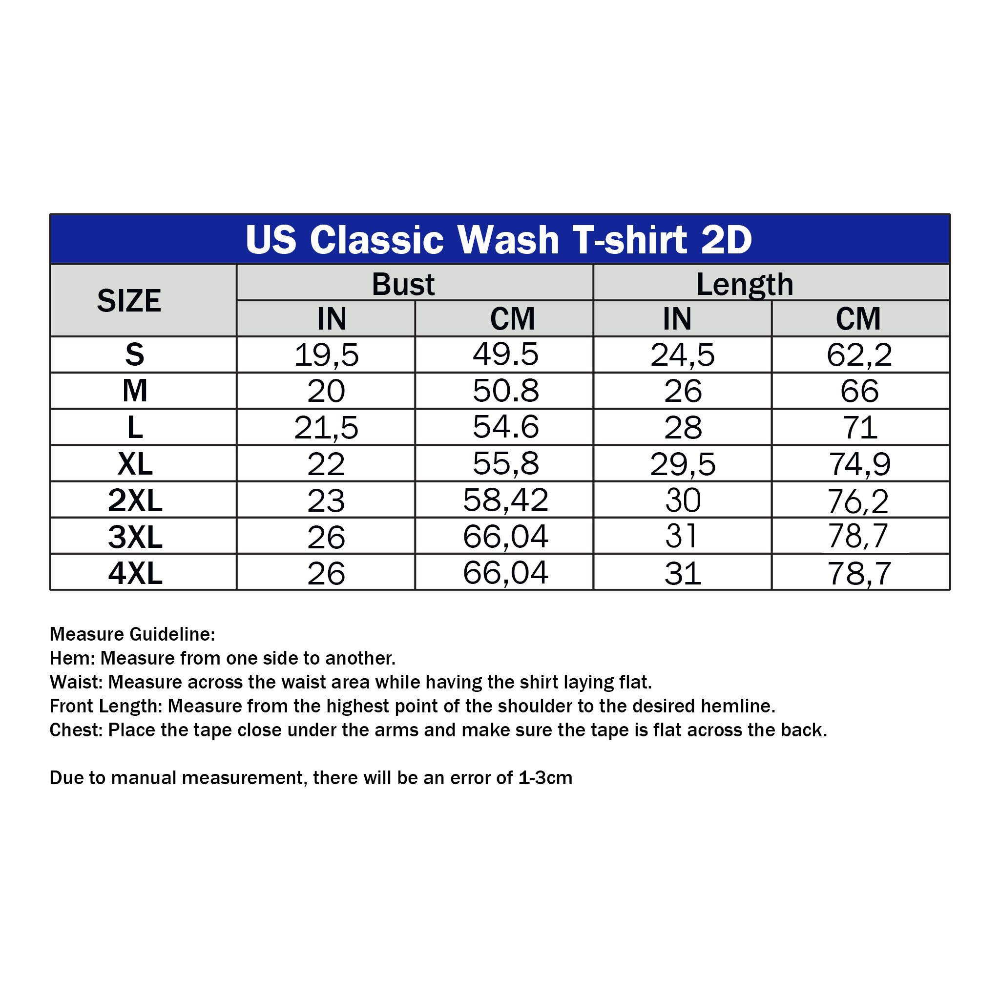 US Classic Wash T-Shirt 2D - (DTG)