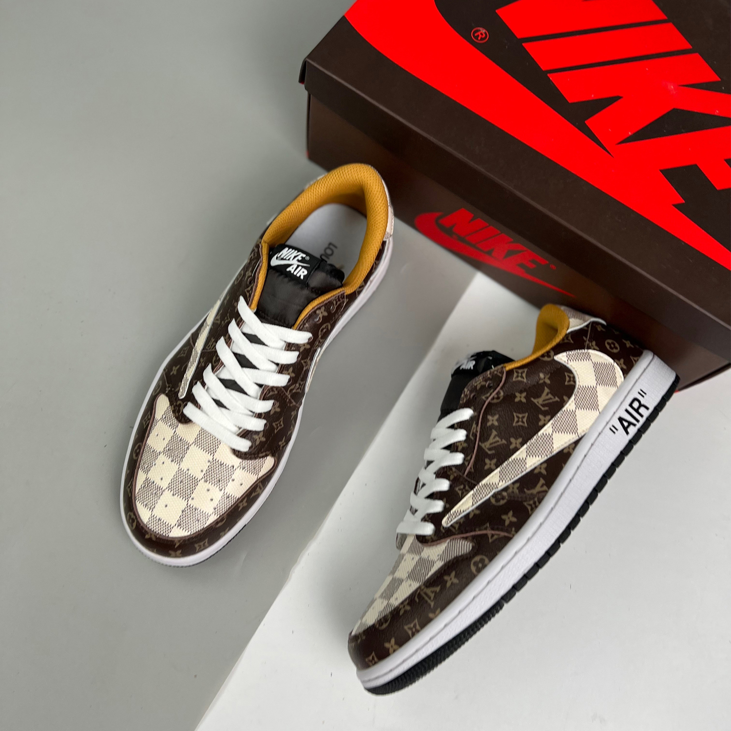 Louis vuitton x air jordan 1 low – 06dhlh12-203 – full size 36 – 45