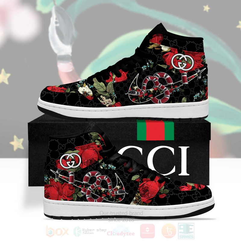Nike gucci kingsnake rose high top air jordan sneakers