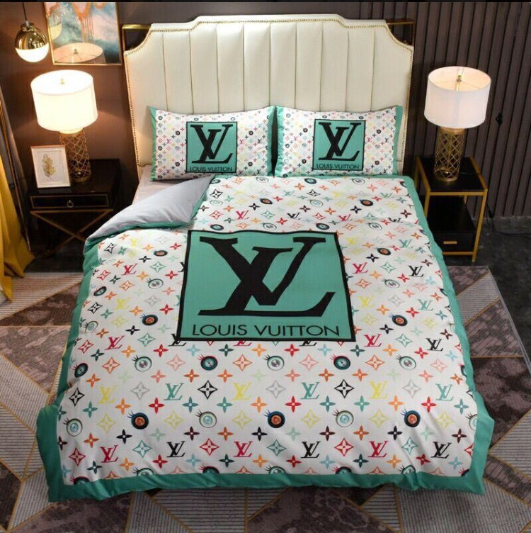 Louis vuitton white luxury brand highend bedding set duvet cover hot