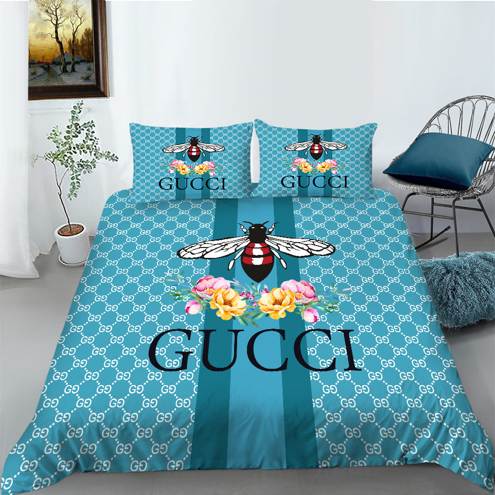 Gucci bee luxury brand highend bedding set duvet cover hot 2023 bed
