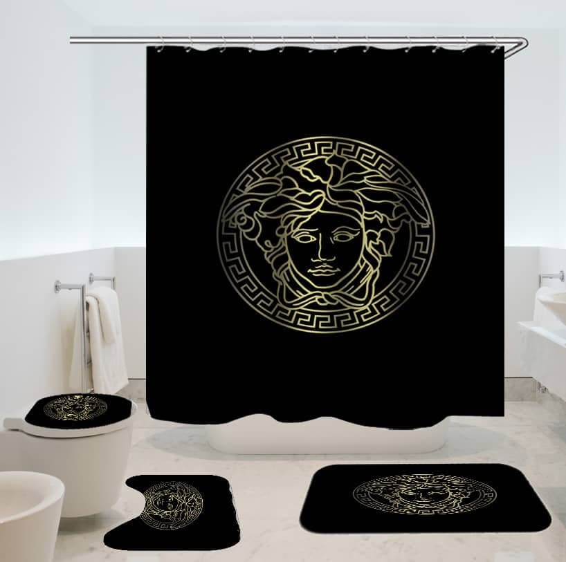 Gianni versace bathroom set hot 2023 luxury shower curtain bath rug mat home decor