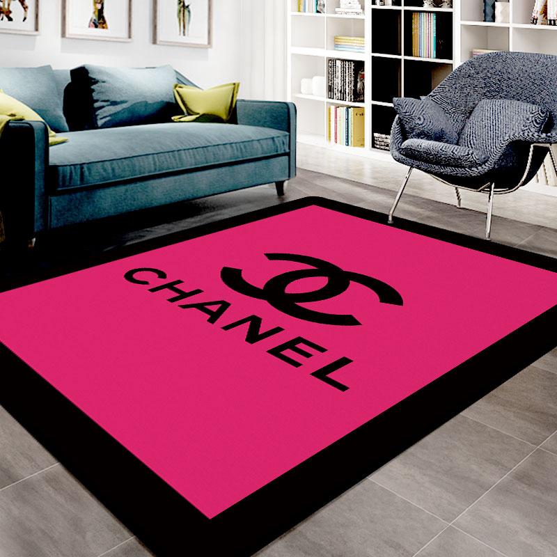 Chanel pink luxury area rug for living room hot 2023 bedroom carpet home decor mat