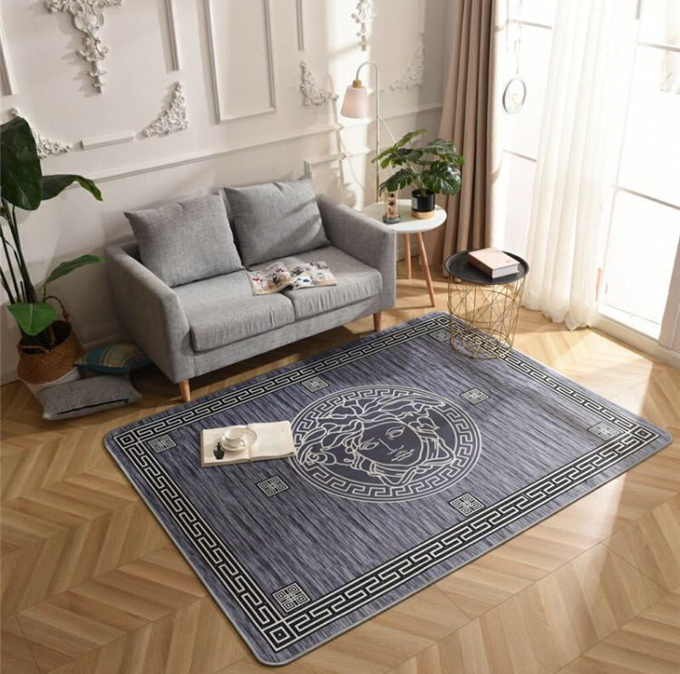 Gianni versace grey luxury area rug for living room hot 2023 bedroom carpet home decor mat