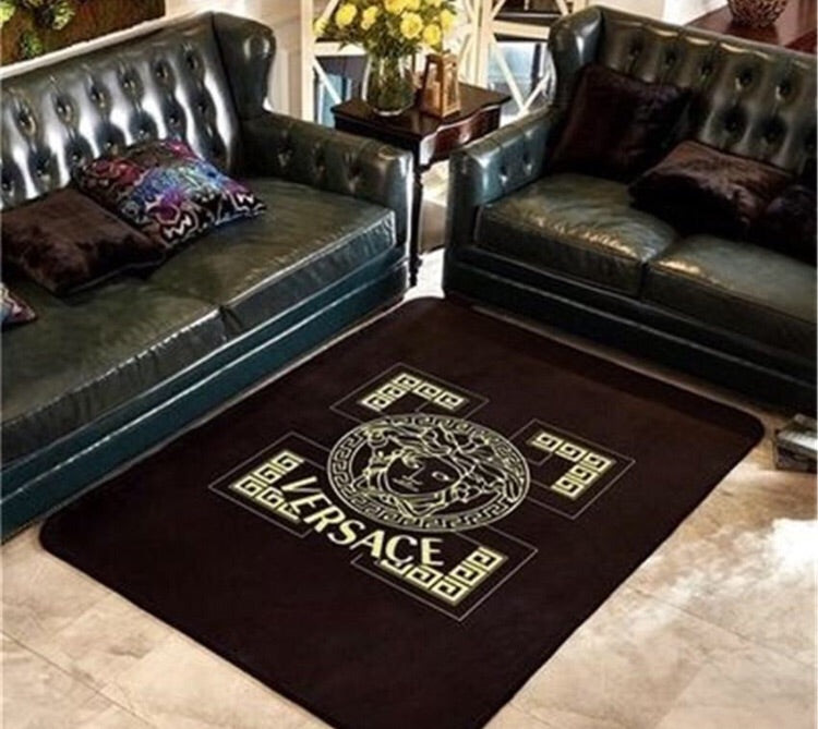Gianni versace black luxury area rug for living room hot 2023 bedroom carpet home decor mat
