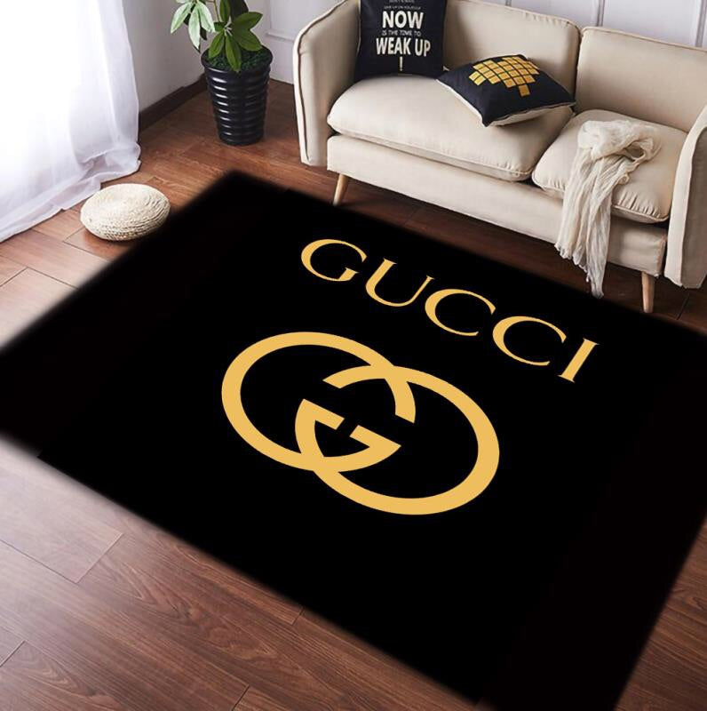 Gucci black luxury area rug for living room hot 2023 bedroom carpet home decor mat
