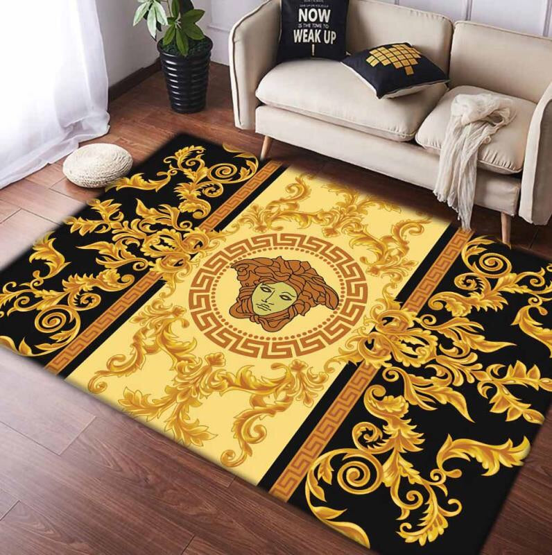 Gianni versace gold luxury area rug for living room hot 2023 bedroom carpet home decor mat