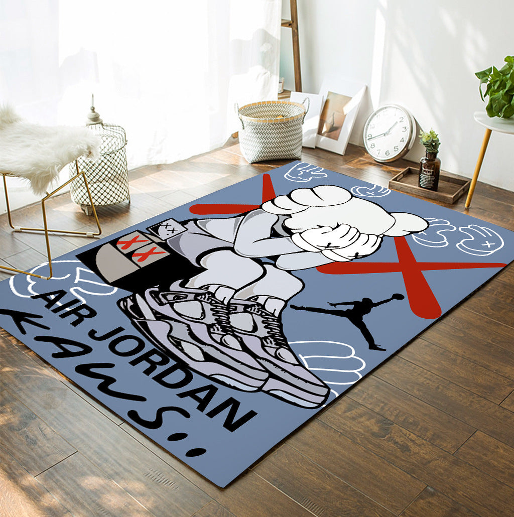 Kaws air jordan area rug for living room hot 2023 bedroom carpet home decor mat