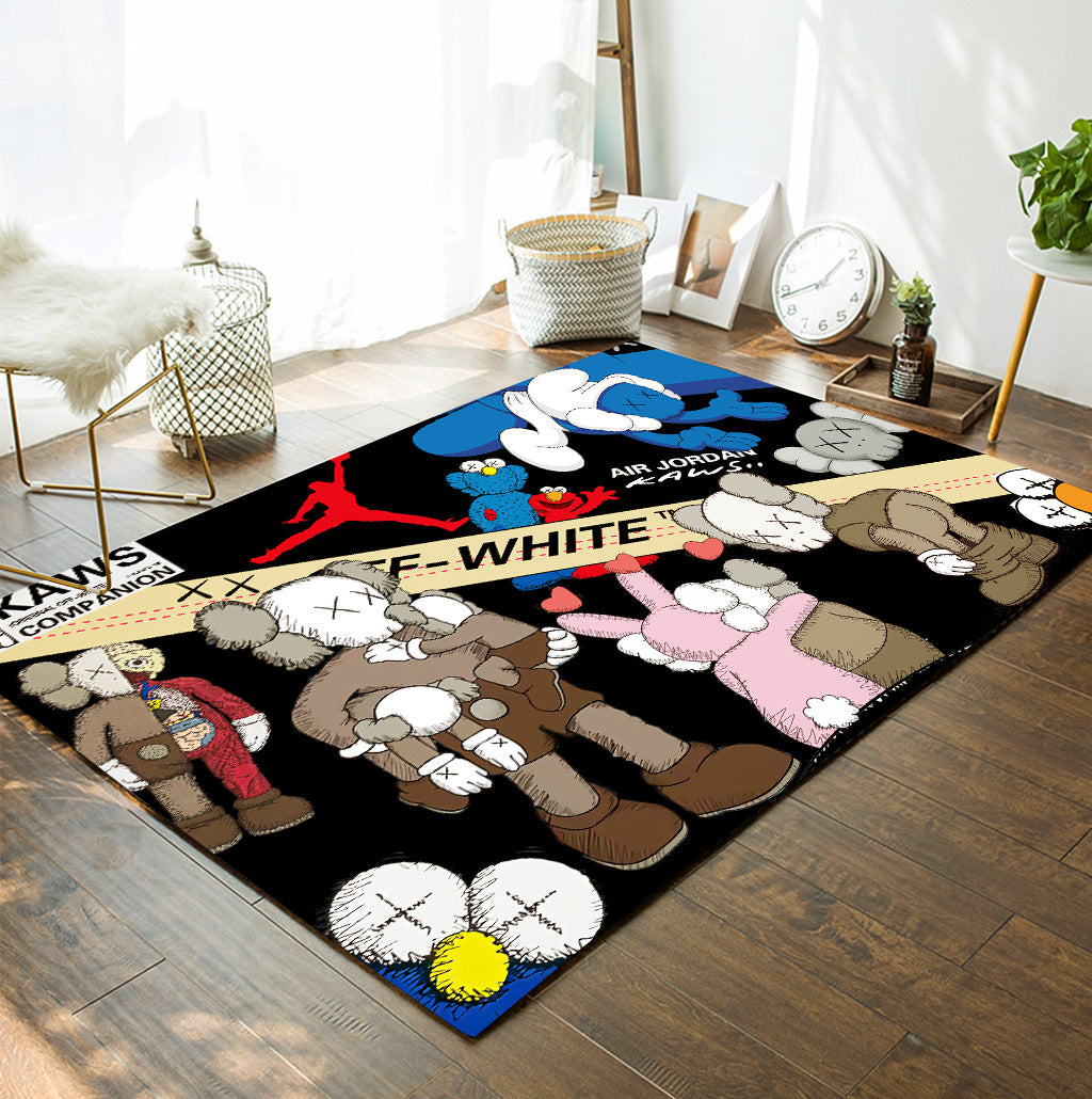 Kaws air jordan area rug for living room hot 2023 bedroom carpet home decor mat