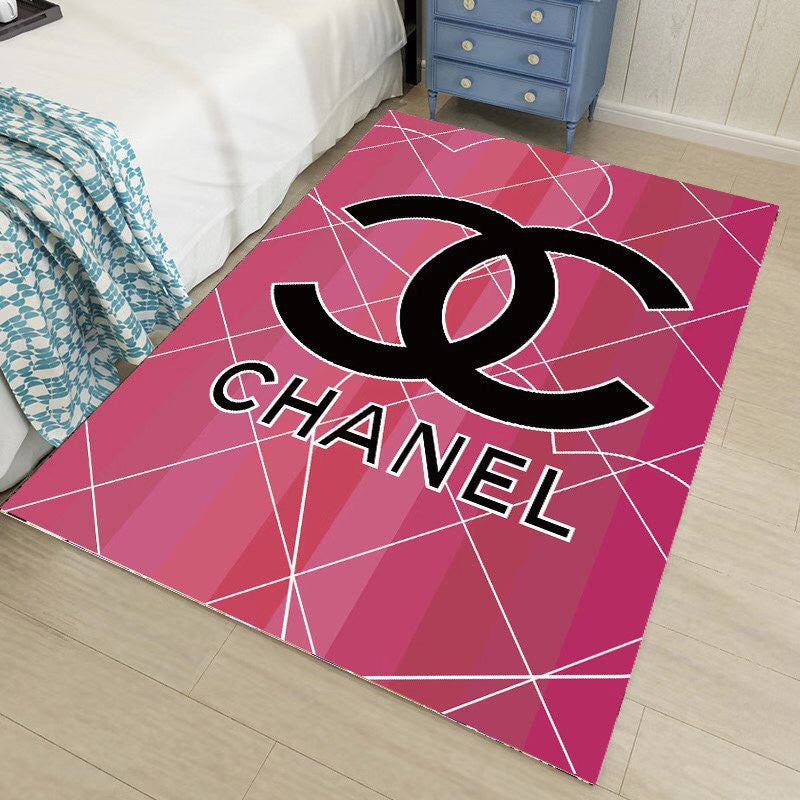 Chanel pink luxury area rug for living room hot 2023 bedroom carpet home decor mat