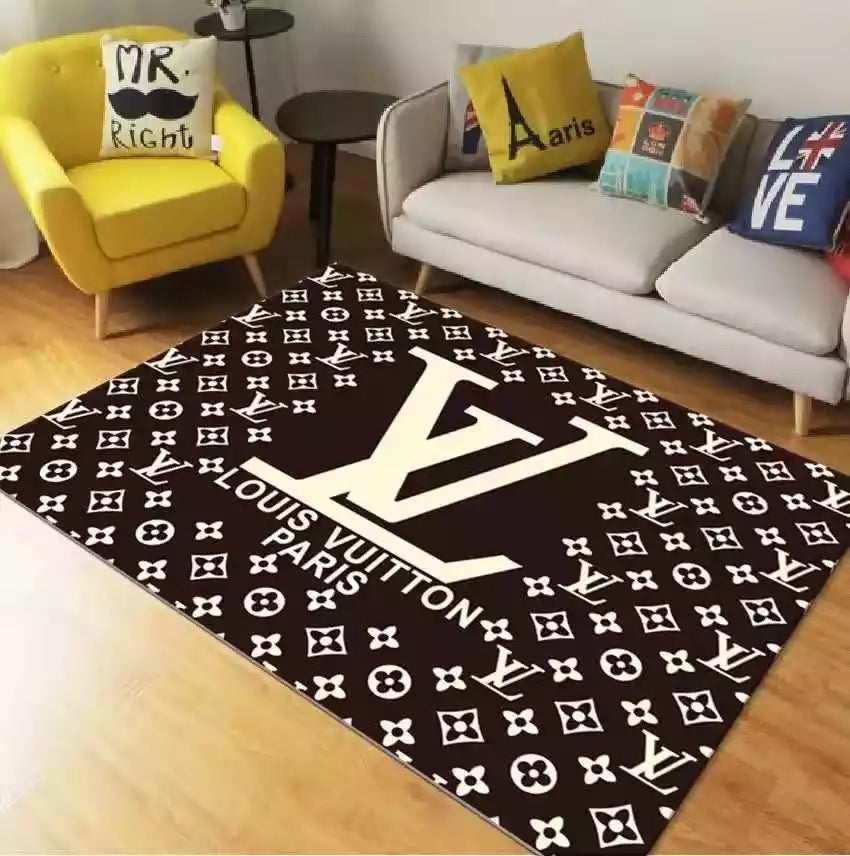 Louis vuitton luxury area rug for living room hot 2023 bedroom carpet home decor mat