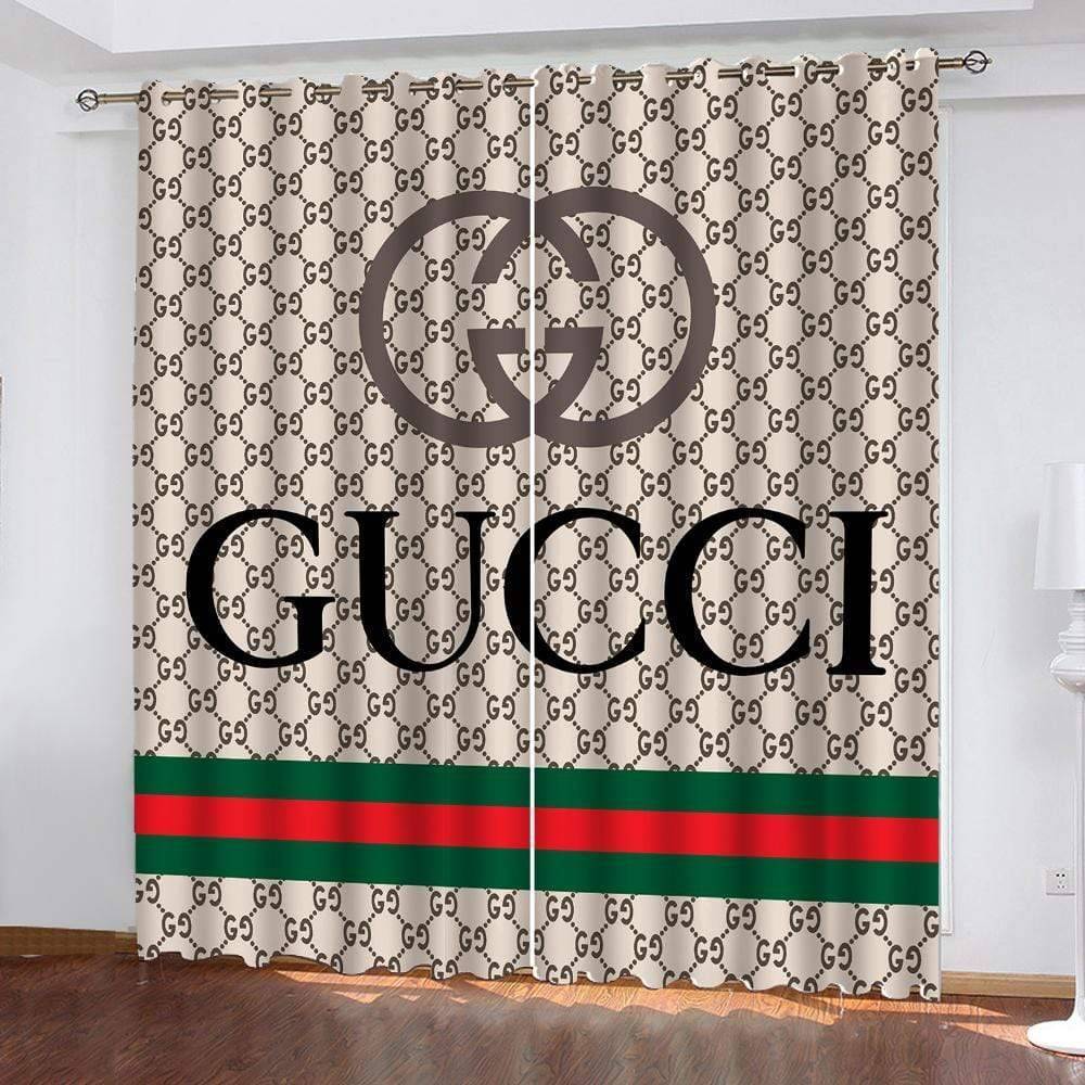 Gucci stripe white window curtains hot 2023 luxury bedroom living room home decor