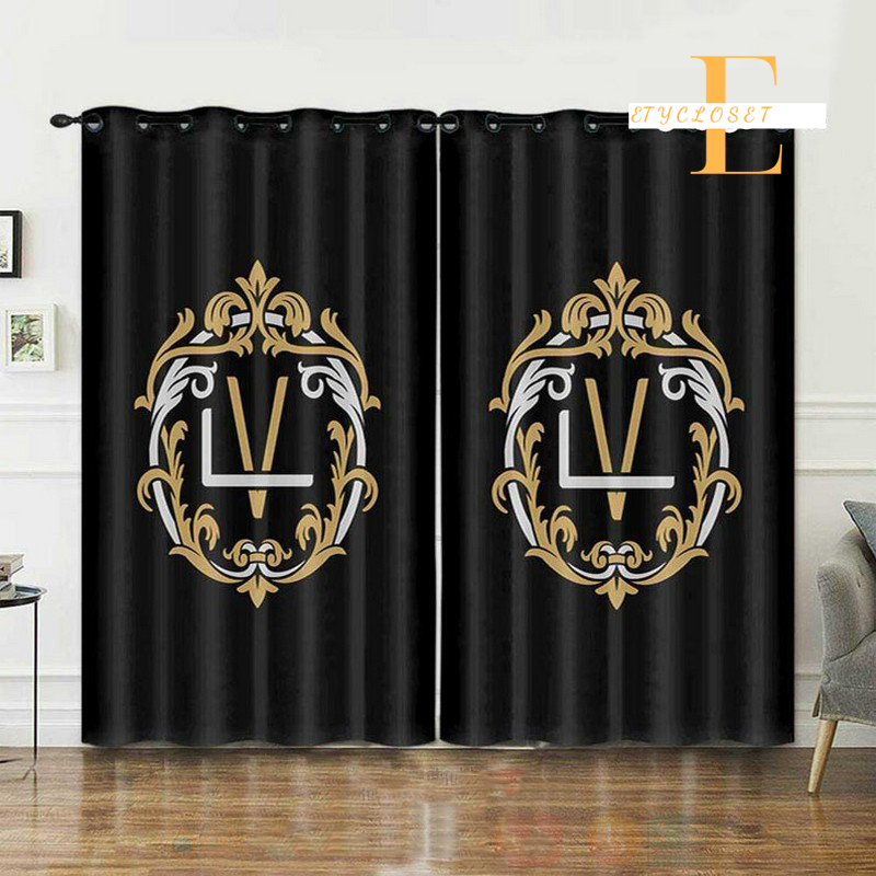 Lv louis vuitton pattern window curtains hot 2023 luxury bedroom living room home decor