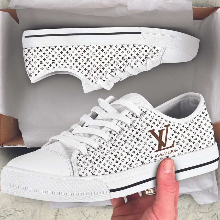 Louis vuitton white low top canvas shoes sneakers hot best lv for men women hot 2023