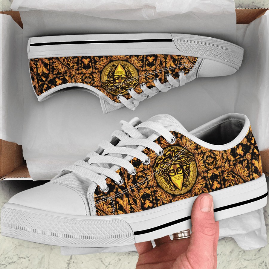 Gianni versace luxury gold low top canvas shoes sneakers hot best for men women hot 2023