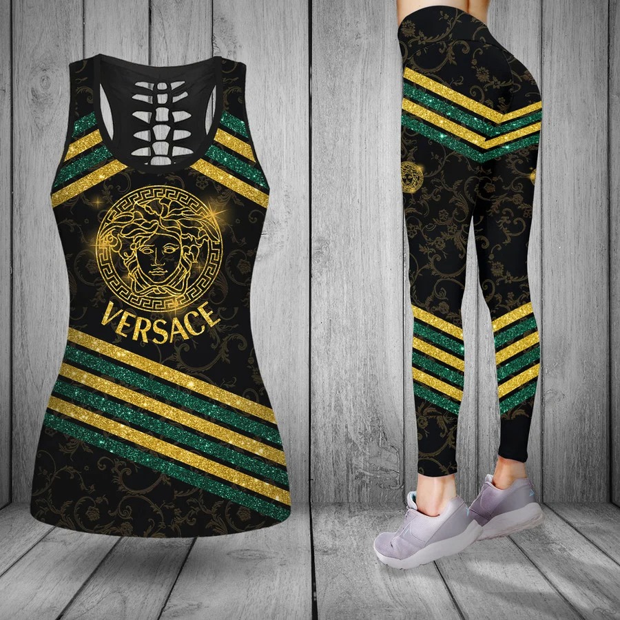 Gianni versace tank top leggings luxury clothing clothes outfit gym for women hot 2023