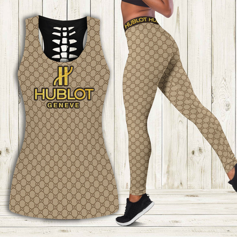 Gucci hublot tank top leggings luxury brand clothing clothes outfit gym for women hot 2023