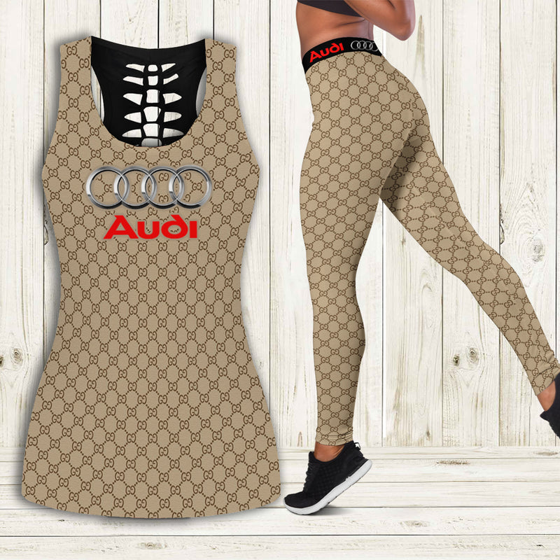 Gucci audi tank top leggings luxury brand clothing clothes outfit gym for women hot 2023