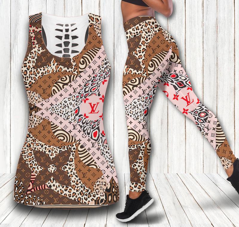 Louis vuitton tank top leggings luxury brand lv clothing clothes outfit gym for women hot 2023