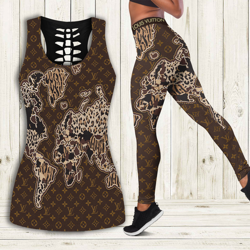 Louis vuitton map tank top leggings luxury brand lv clothing clothes outfit gym for women hot 2023