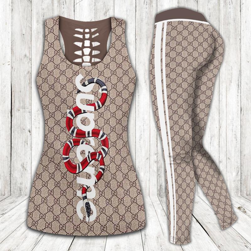 Gucci supreme snake tank top leggings luxury brand clothing clothes outfit gym for women hot 2023