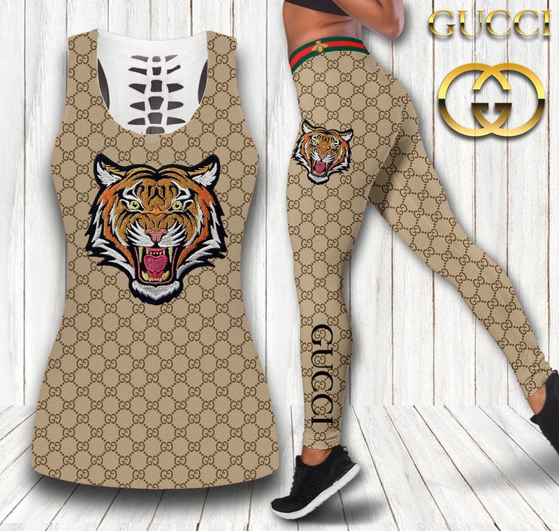 Gucci tiger tank top leggings luxury brand clothing clothes outfit gym for women hot 2023