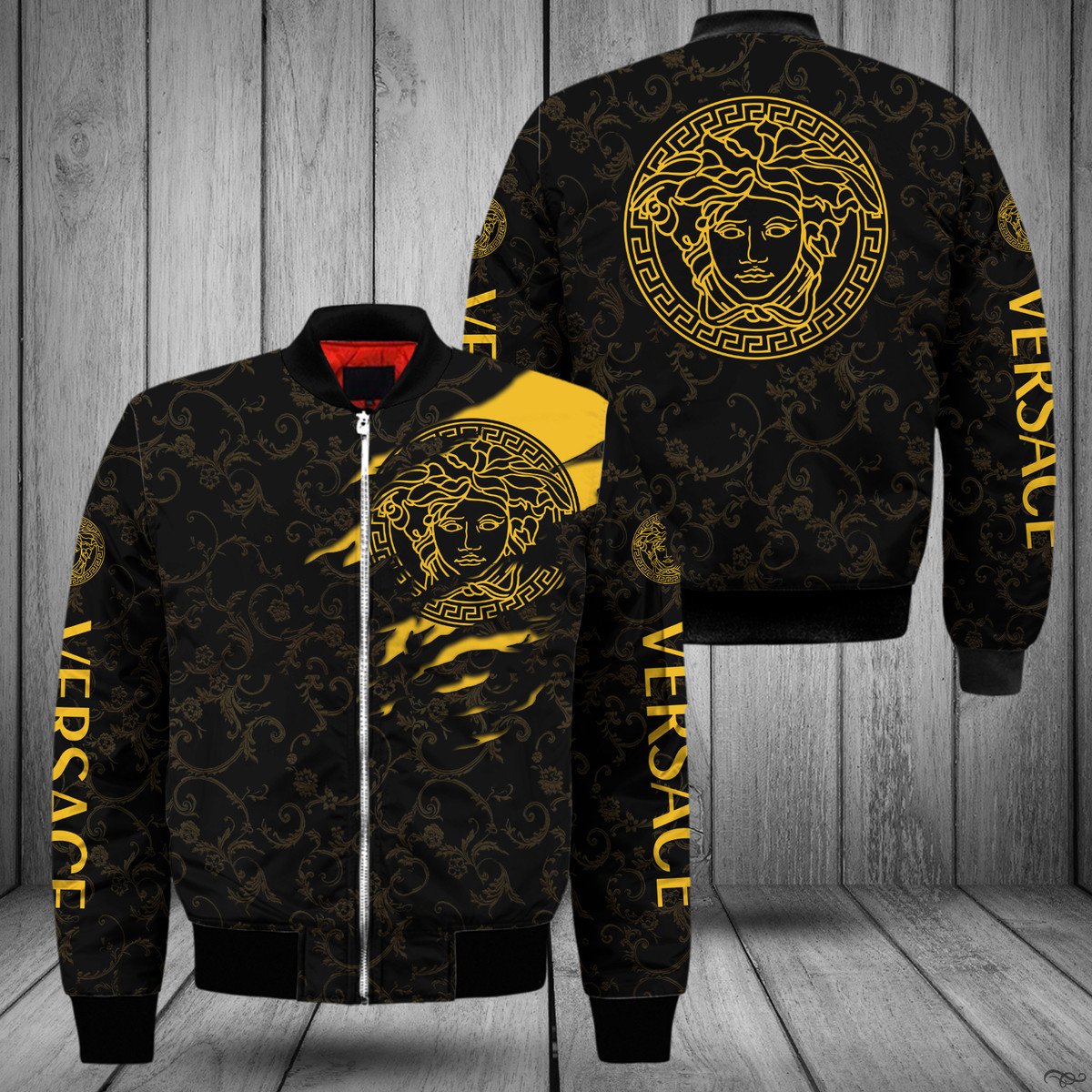 Gianni versace black bomber jacket hot 2023 luxury brand clothing clothes outfit for men and women