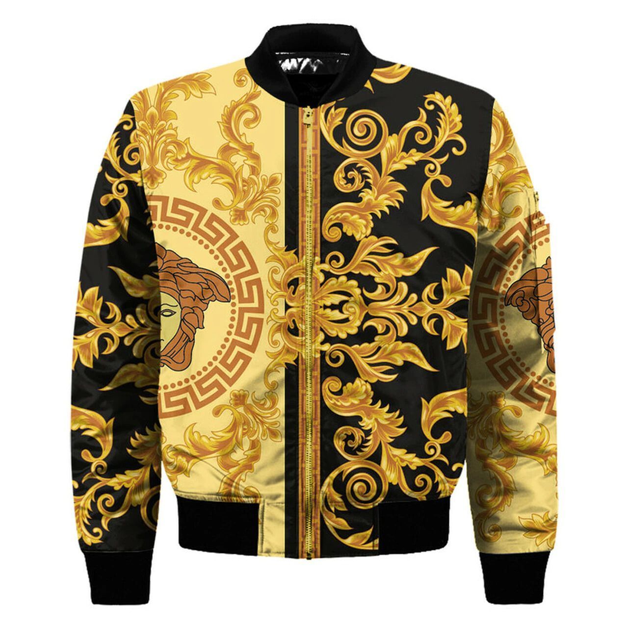 Gianni versace gold bomber jacket hot 2023 luxury brand clothing clothes outfit for men and women