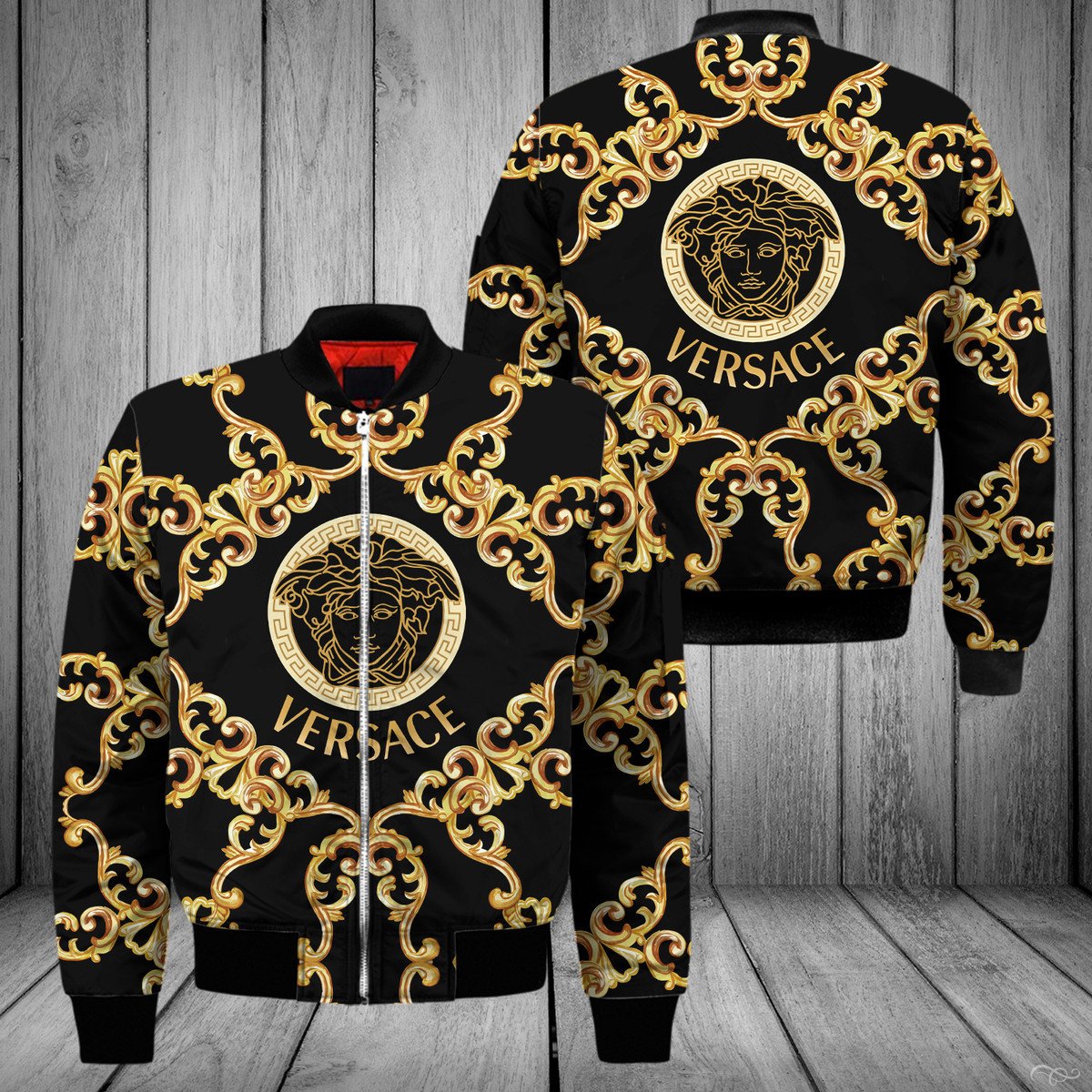 Gianni versace gold bomber jacket hot 2023 luxury brand clothing clothes outfit for men and women