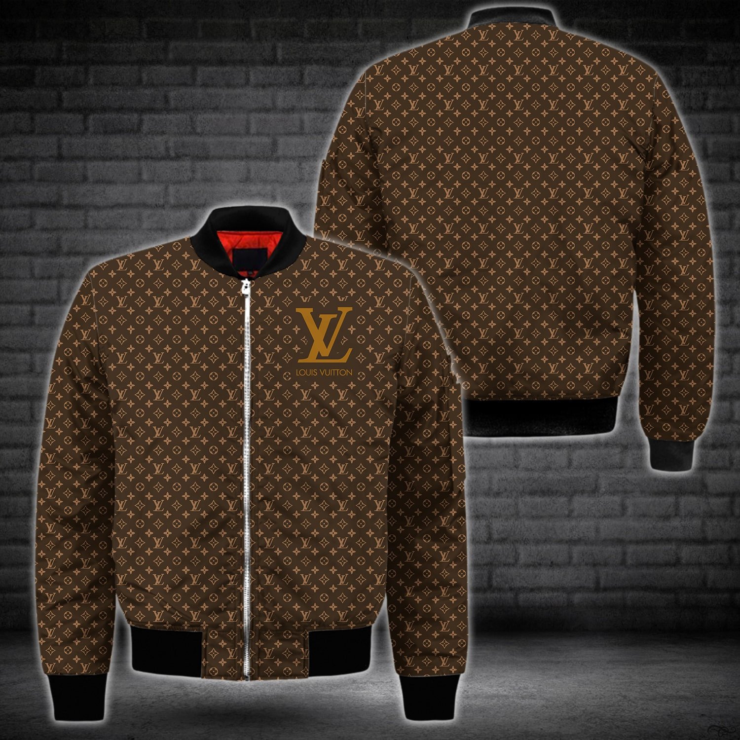Louis vuitton lv brown bomber jacket hot 2023 luxury brand clothing clothes outfit for men and women