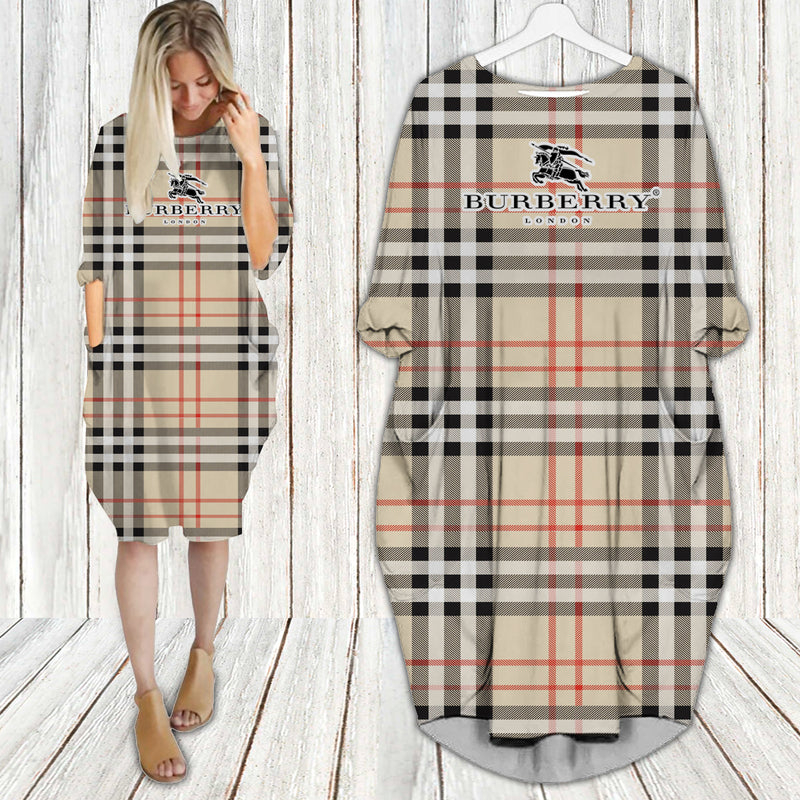 Burberry batwing pocket dress luxury brand clothing clothes outfit for women hot 2023