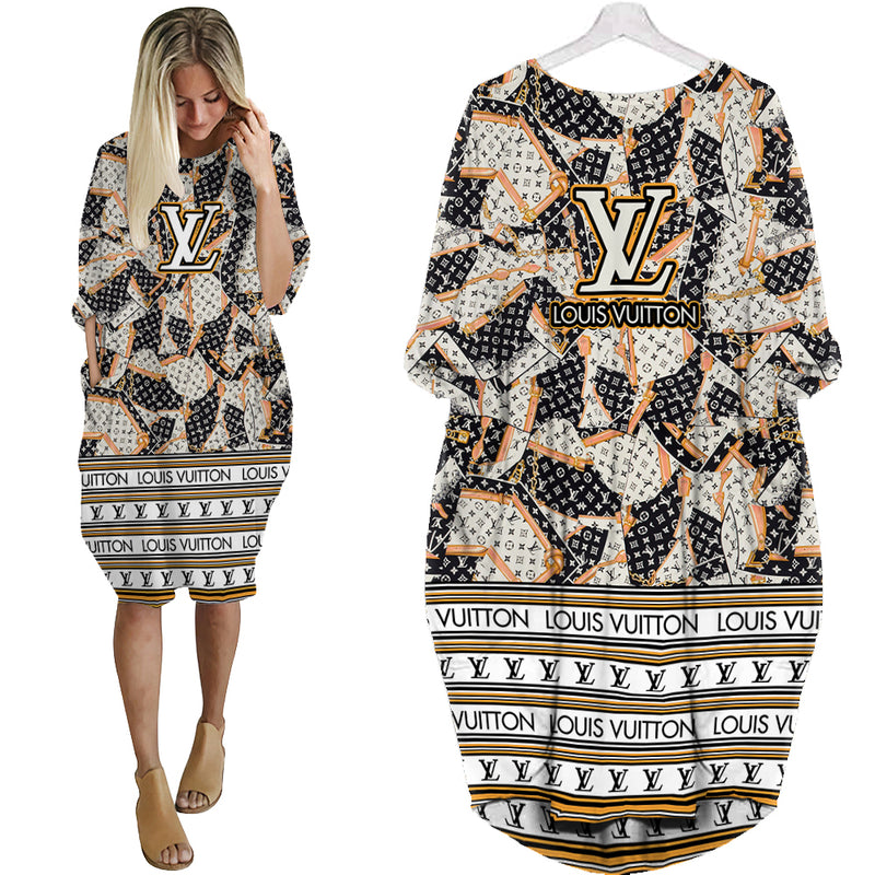 Louis vuitton batwing pocket dress lv luxury brand clothing clothes outfit for women hot 2023
