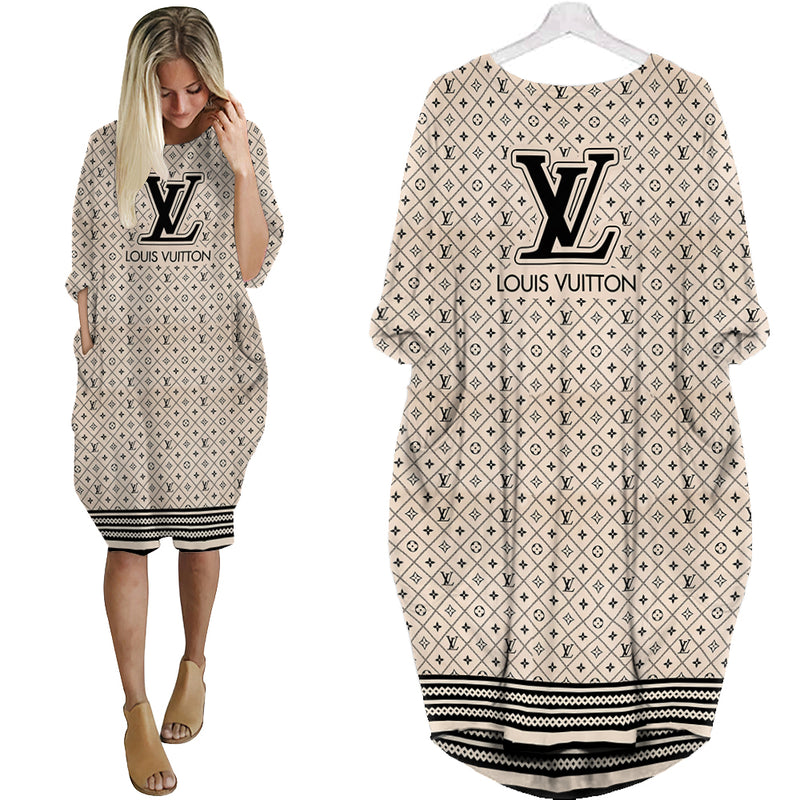 Louis vuitton batwing pocket dress lv luxury brand clothing clothes outfit for women hot 2023