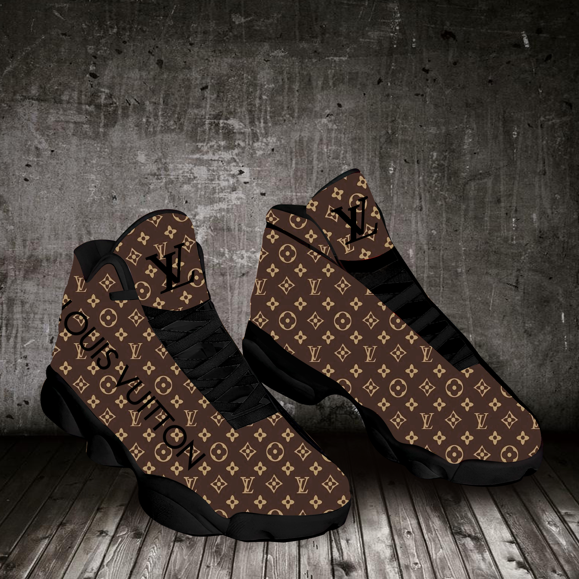 Louis vuitton brown air jordan 13 sneakers shoes gifts for men women hot 2023
