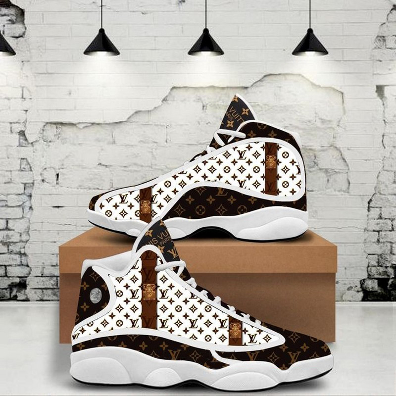 Louis vuitton monogram brown white louis vuitton air jordan 13 sneakers shoes gifts for men women hot 2023