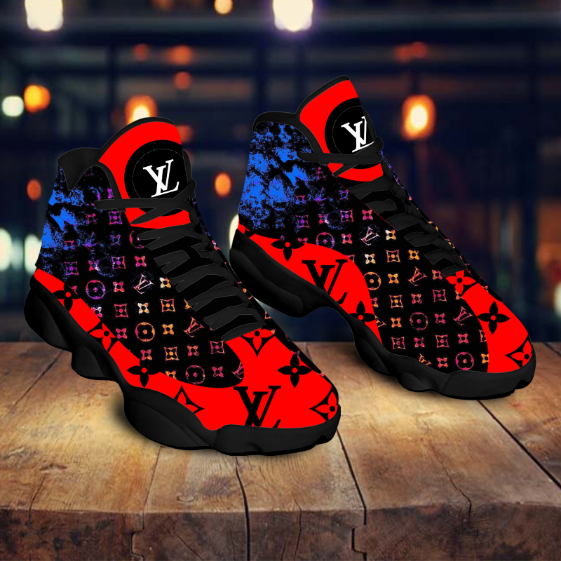 Louis vuitton red black air jordan 13 sneakers shoes hot louis vuitton gifts for men women hot 2023