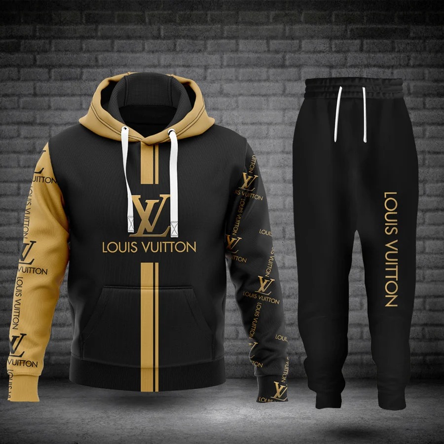 Louis vuitton black hoodie sweatpants pants hot 2023 lv luxury clothing clothes outfit for men