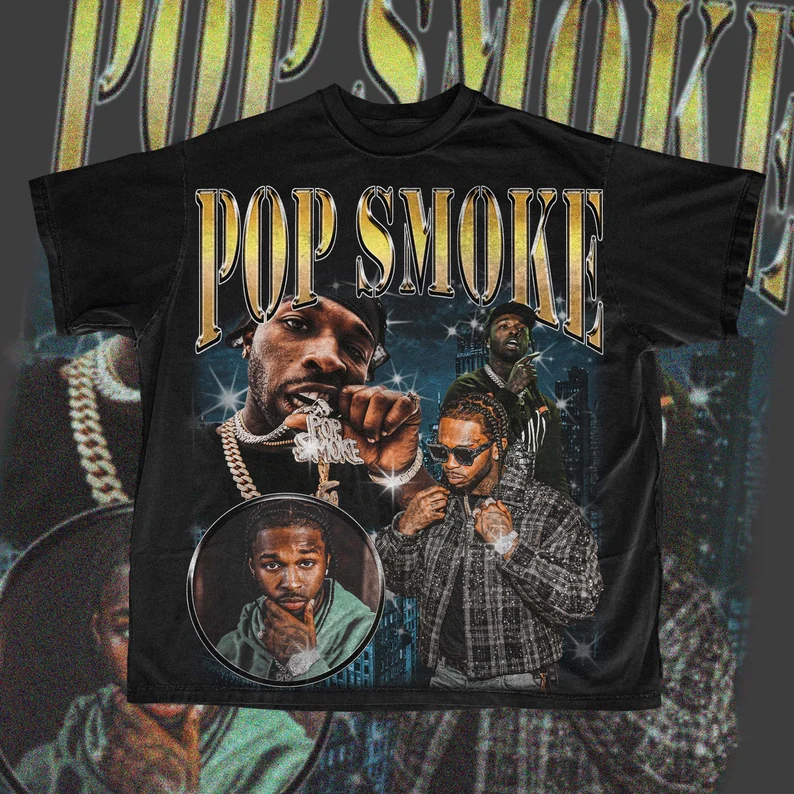 Pop smoke vintage 90's style rap tee unisex sizes s-2xl- rip pop smoke - rap- new york- hip hop tee