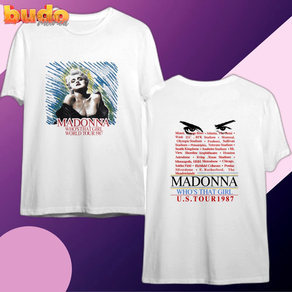1987 madonna whos that girl world tour t-shirt, madonna tour 1987 t-shirt