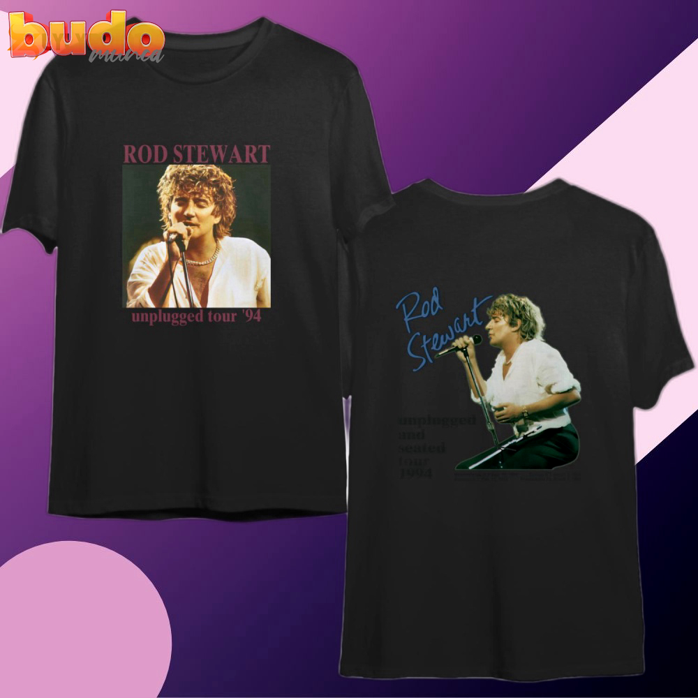 1994 rod stewart unplugged and seated tour t-shirt, rod stewart unplugged tour ’94 t-shirt